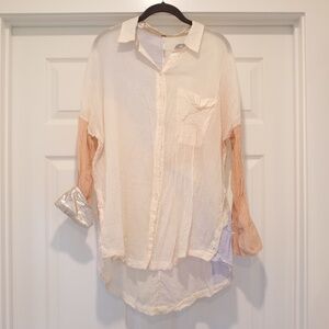 FREE PEOPLE Oversized, Relax Fit Button Down Long Sleeve